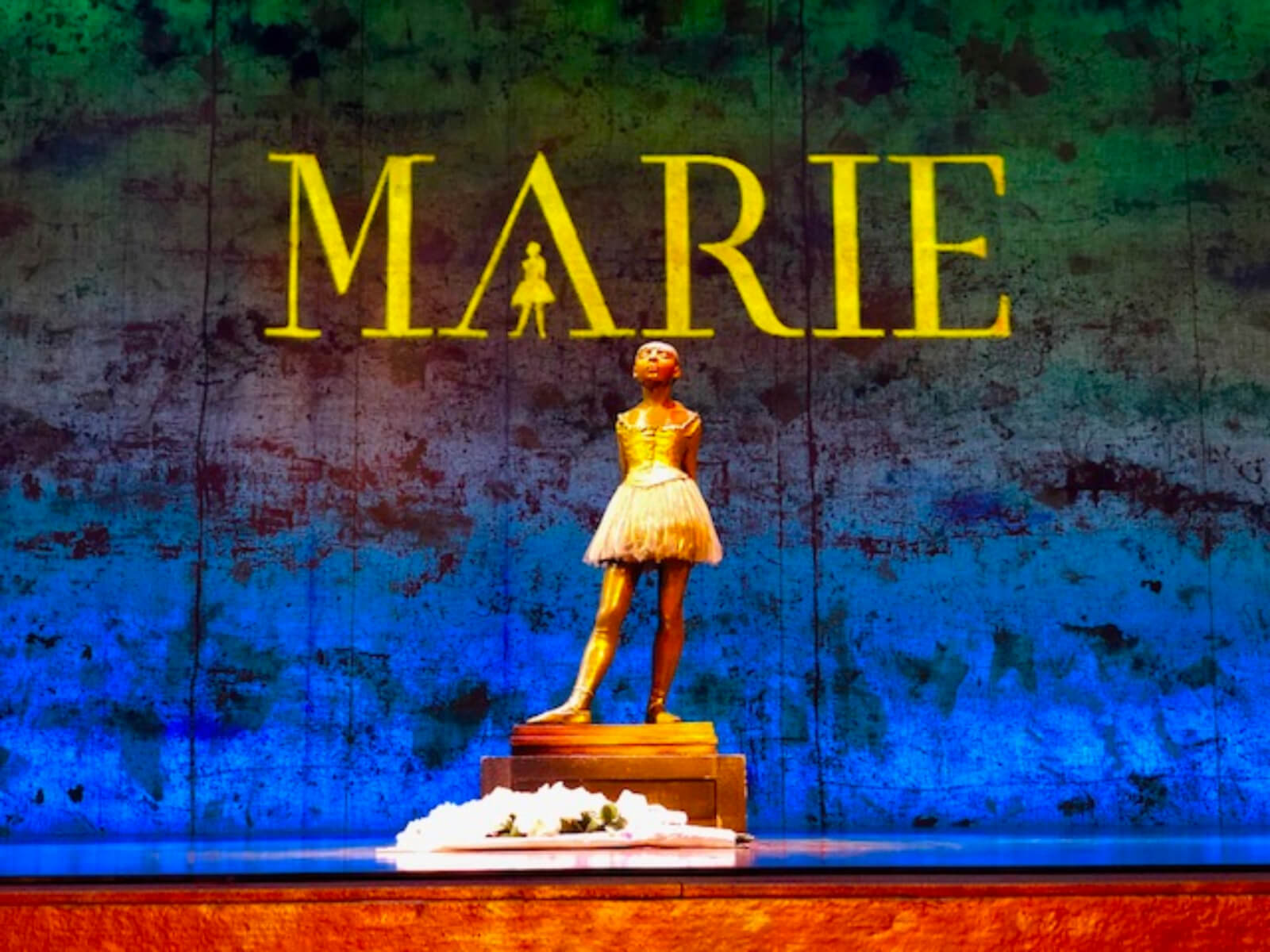 Degas sculpture of The Little Dancer in the musical Marie. 
