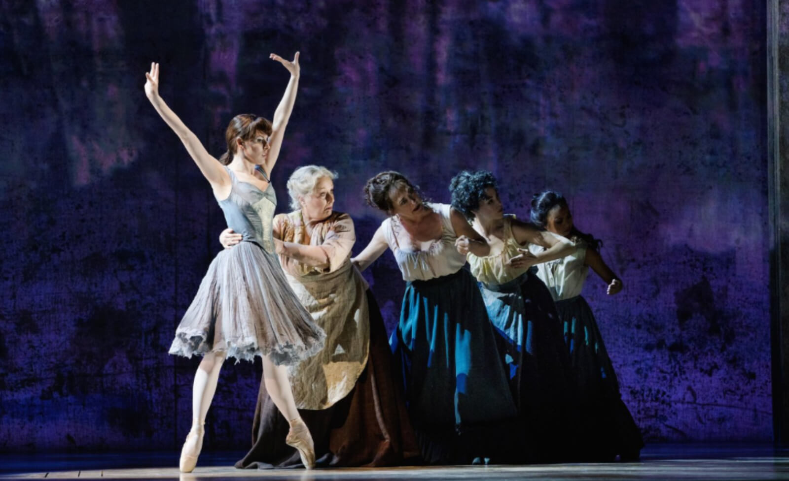 Marie (Tiler Peck) dancing with the laundresses in the musical Little Dancer.