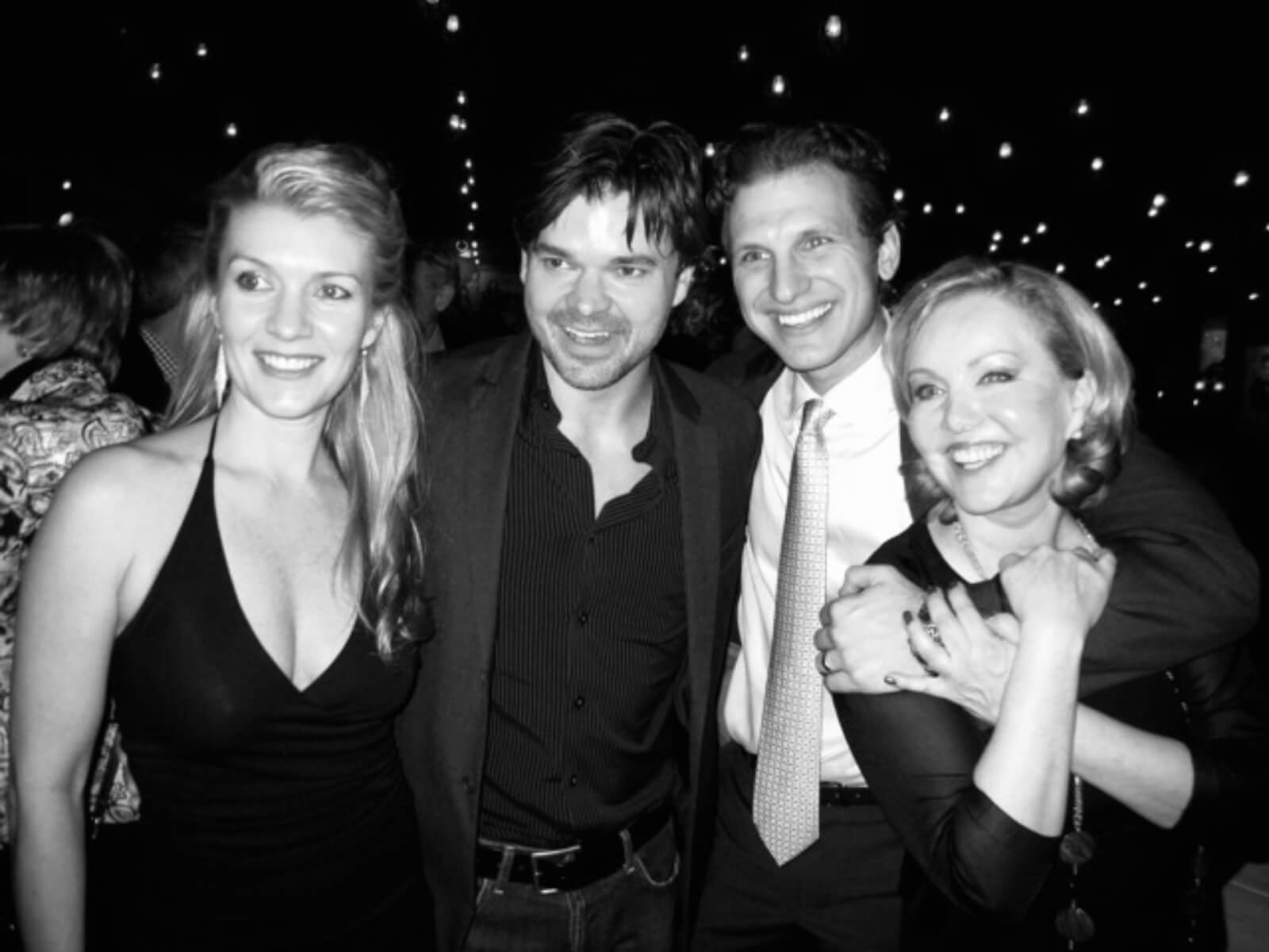 Associate Choreographer Joanne Manning, Happiness stars Hunter Foster and Sebastian Arcelus and Director Susan Stroman.