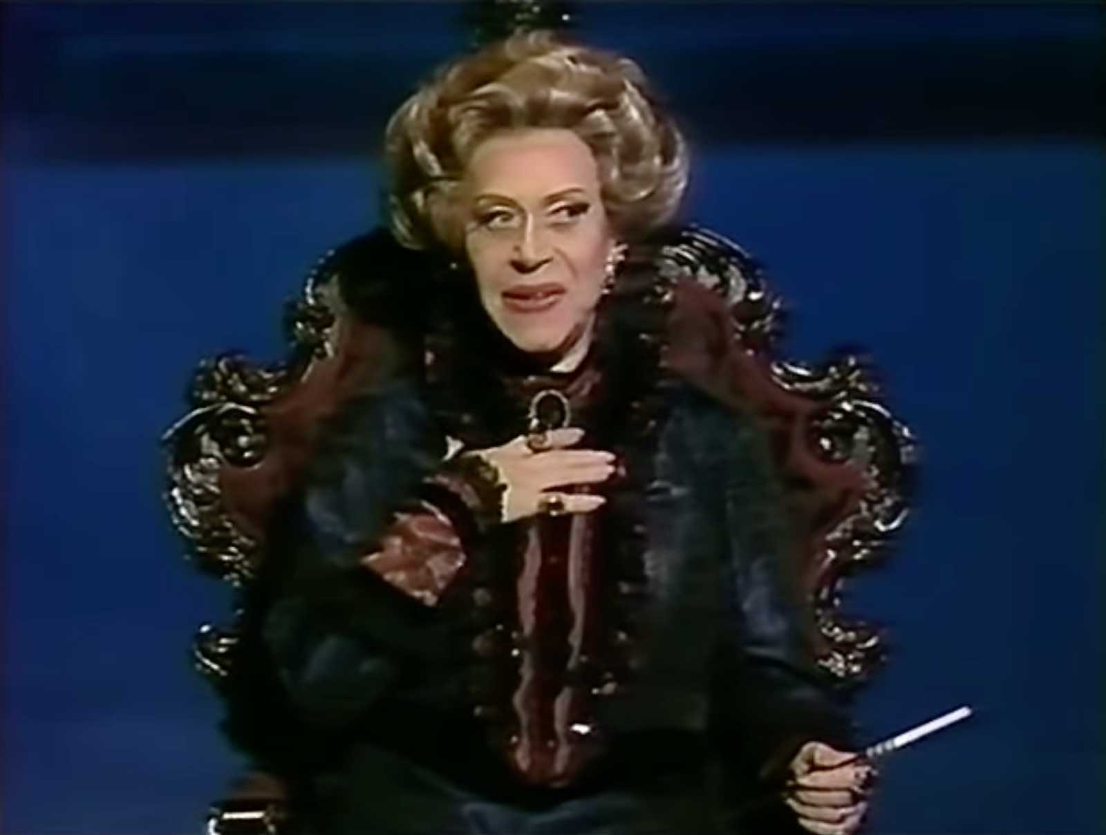 Regina Resnik as Madame Armfeldt singing "Liaisons". She is sitting in a fancy wheelchair in A Little Night Music. 