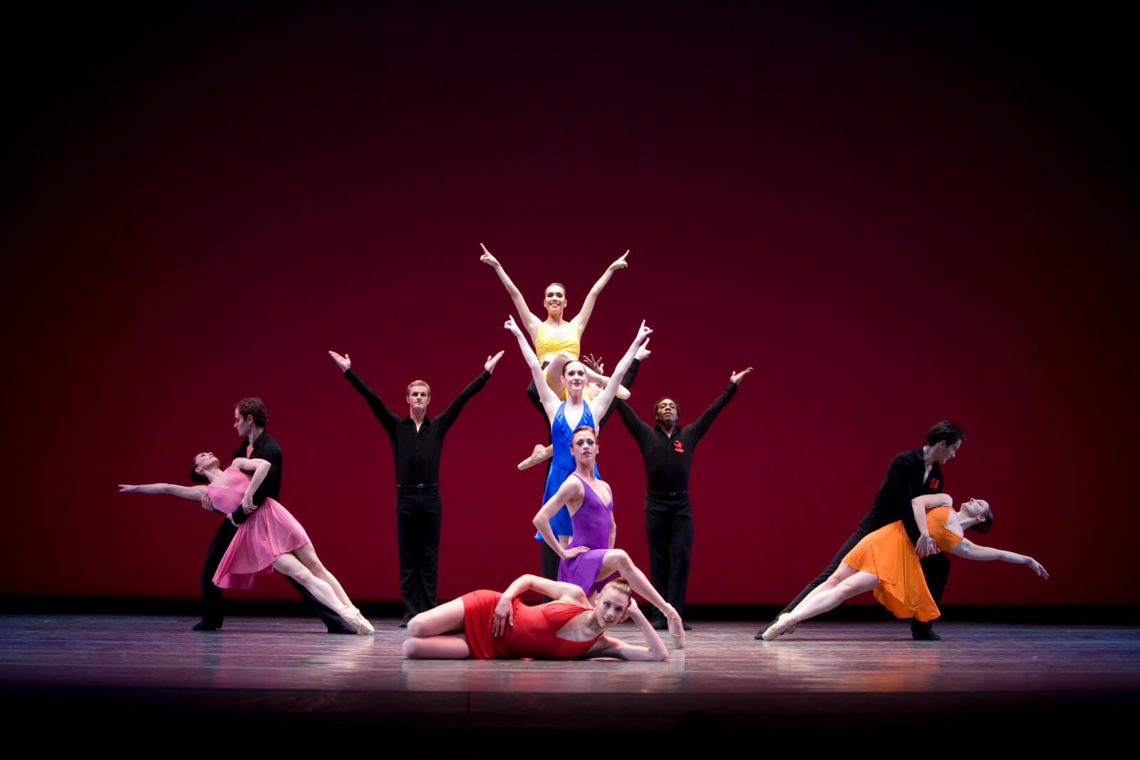  Pacific Northwest Ballet Company in Take Five... More or Less. Dancers are posed in various lifts.