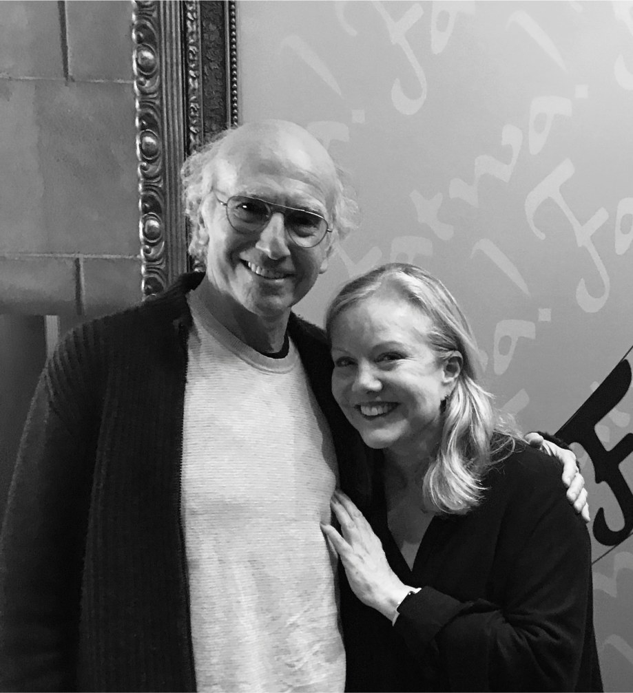 Susan Stroman standing with Larry David.
