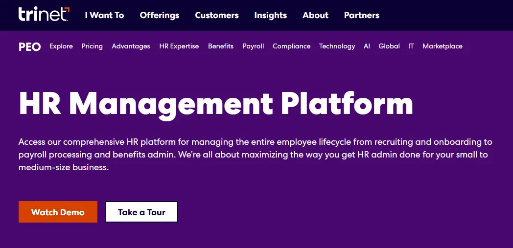Trinet's HR management features