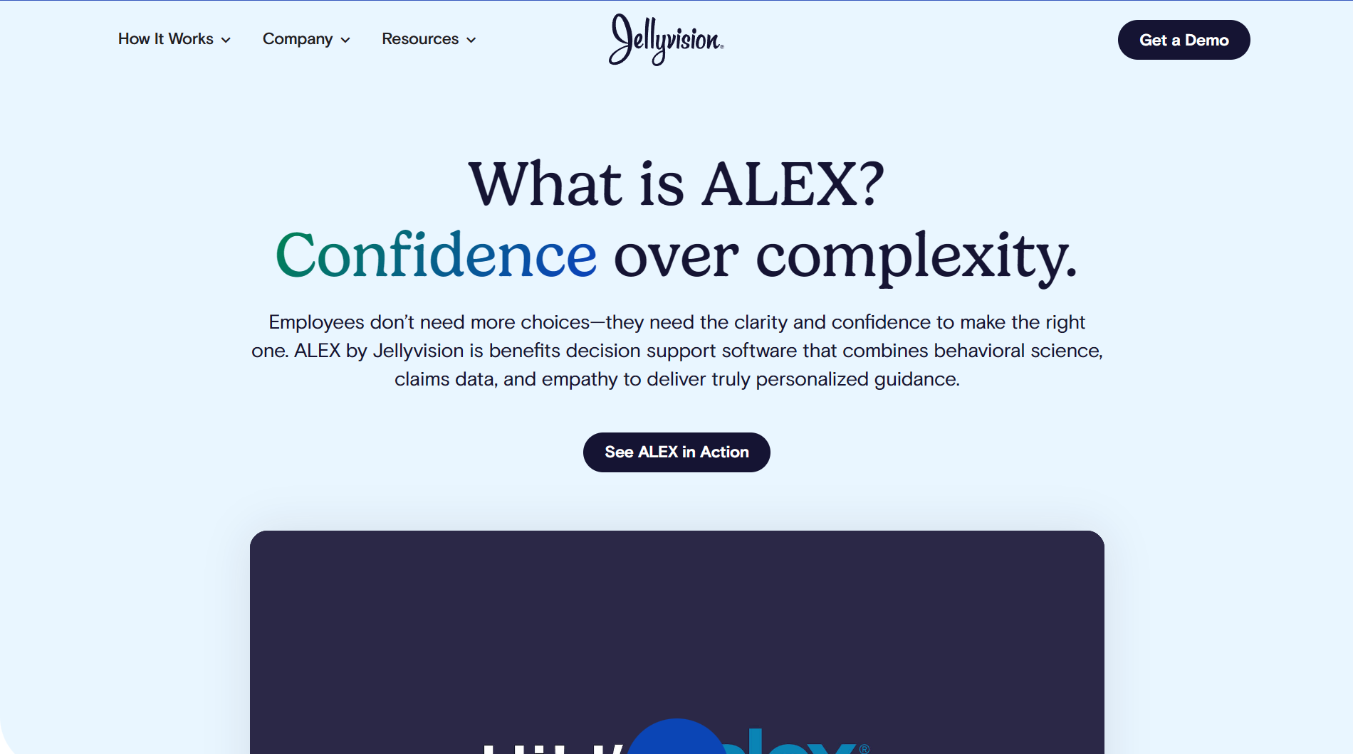 ALEX (Jellyvision) website homepage