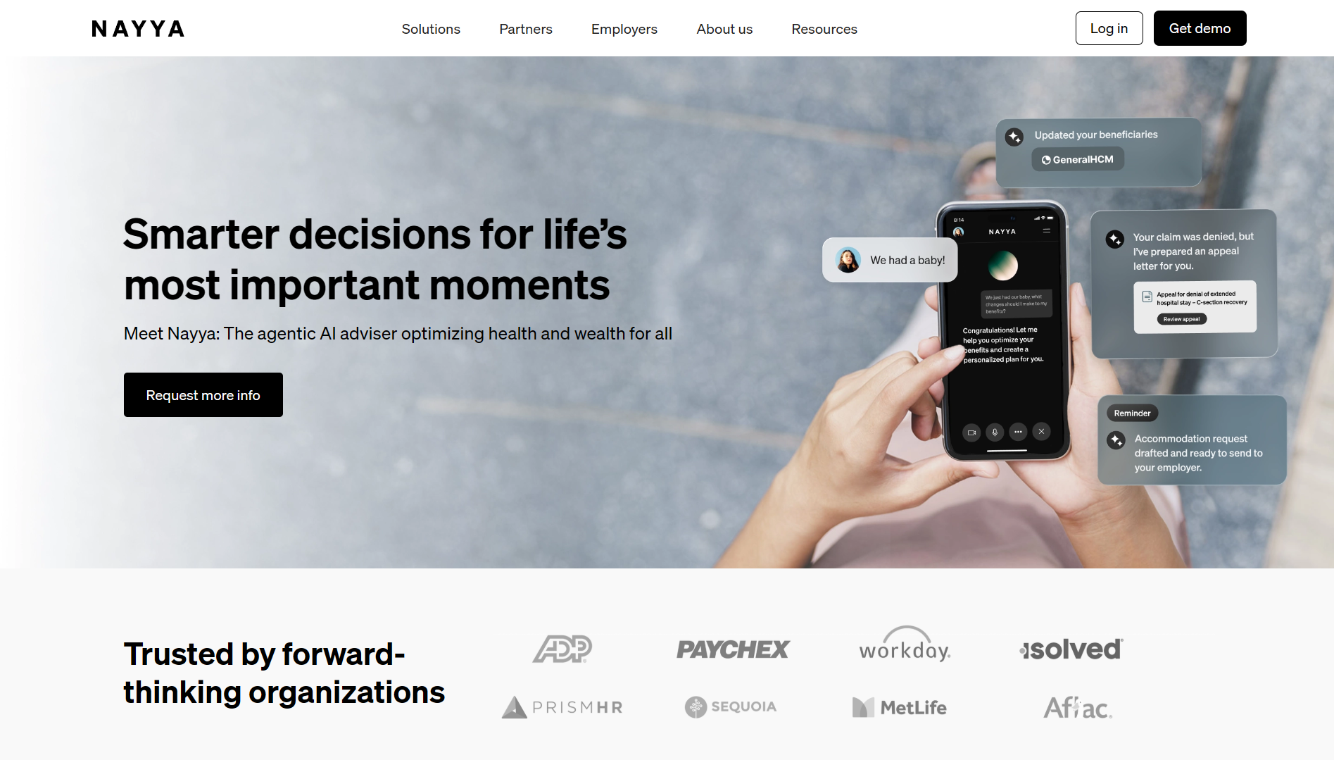 Nayya website homepage