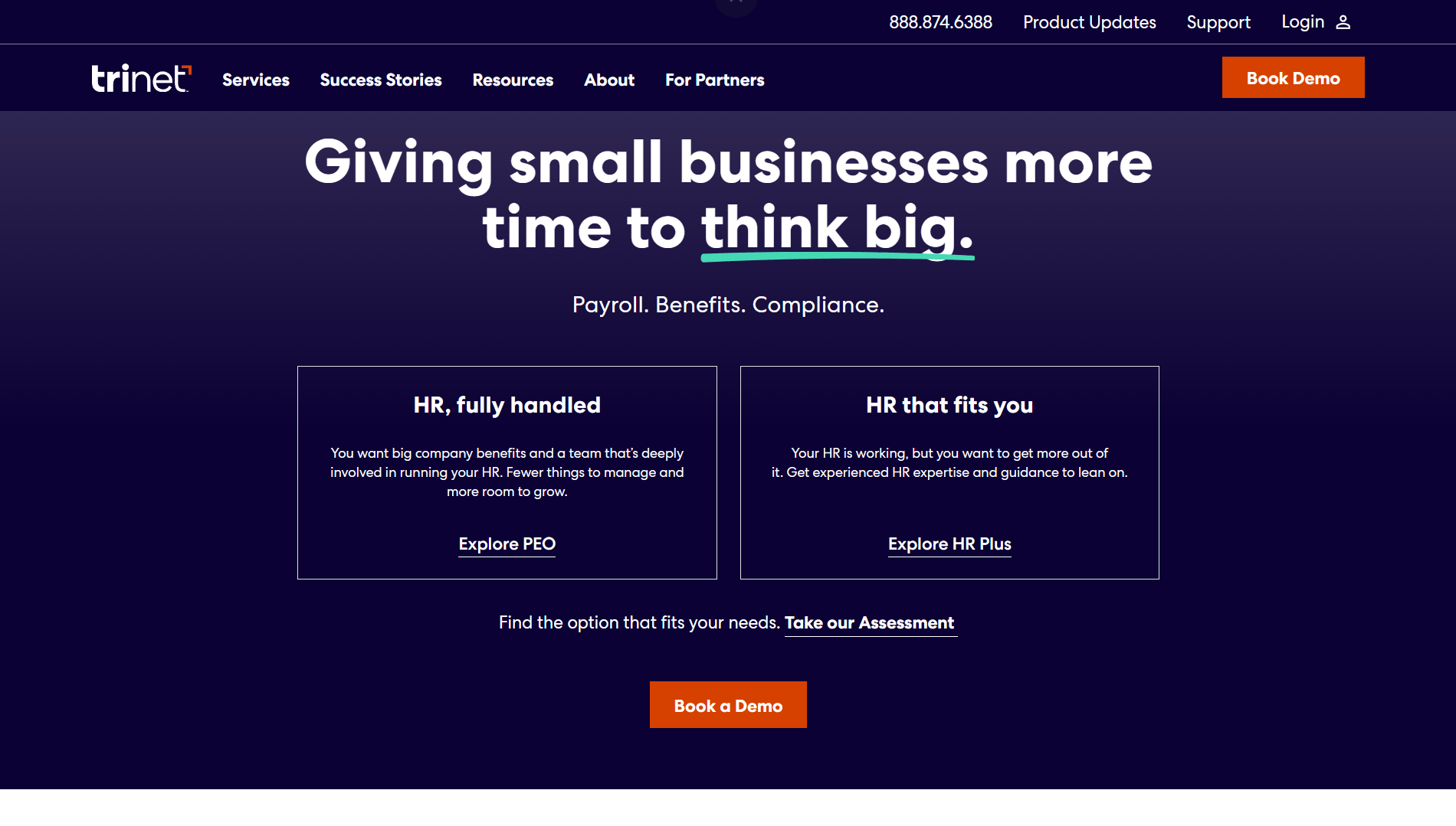 TriNet website homepage
