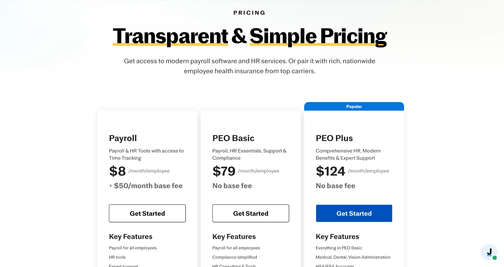 Justworks pricing plans