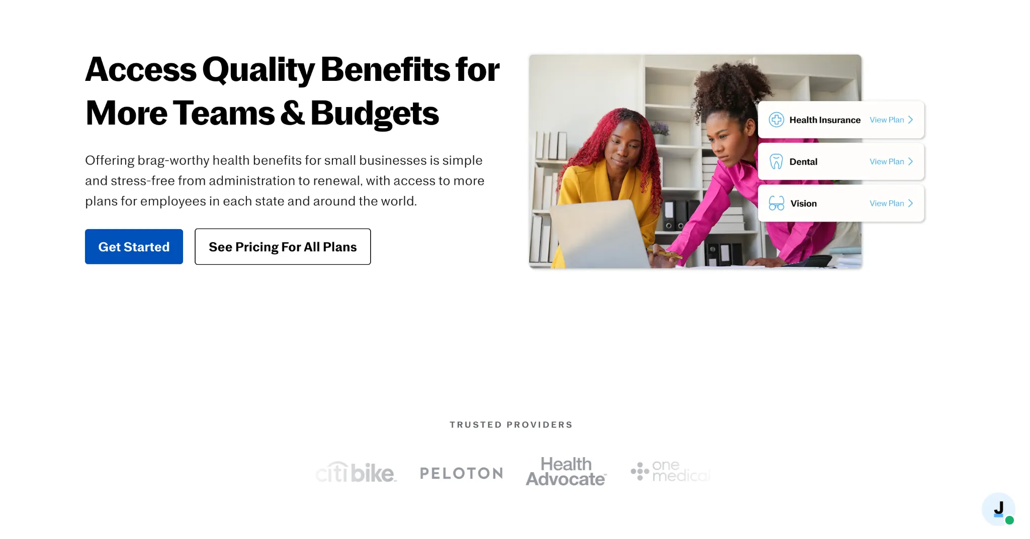 Justwork's employee benefits