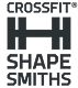 CrossFit Shapesmiths logo with stylized barbell icon in black text and graphic.