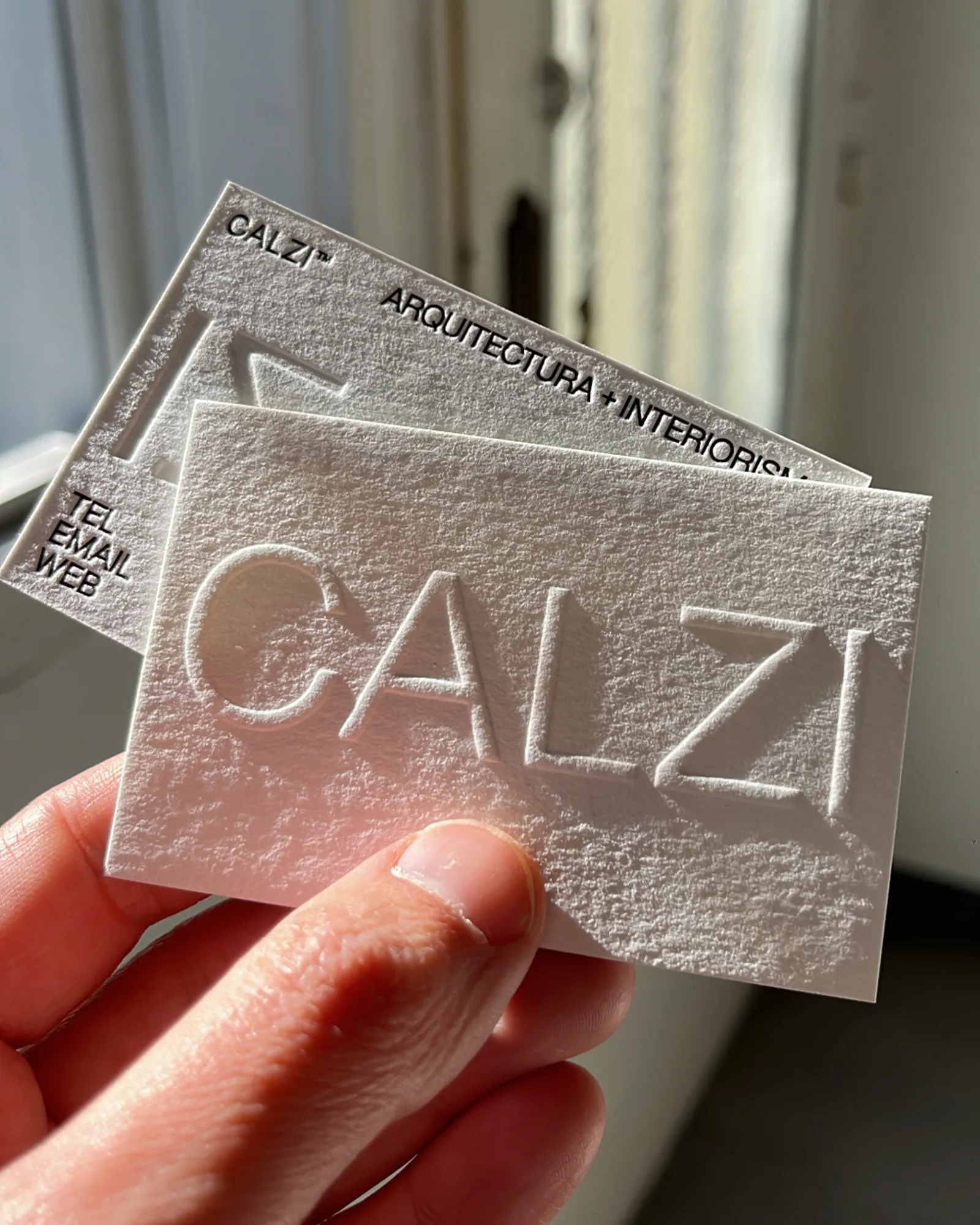 Tarjetas con relieve - trabajo Calzi