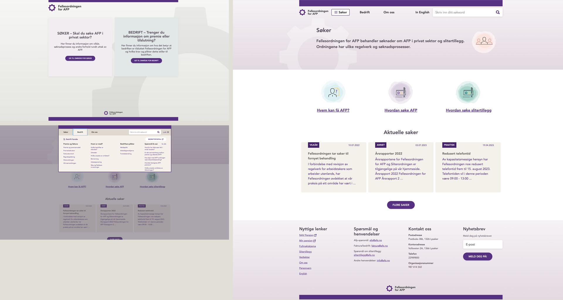 An example of design created by Solve Stjernvik Designreaktor for Fellesordningen for AFP