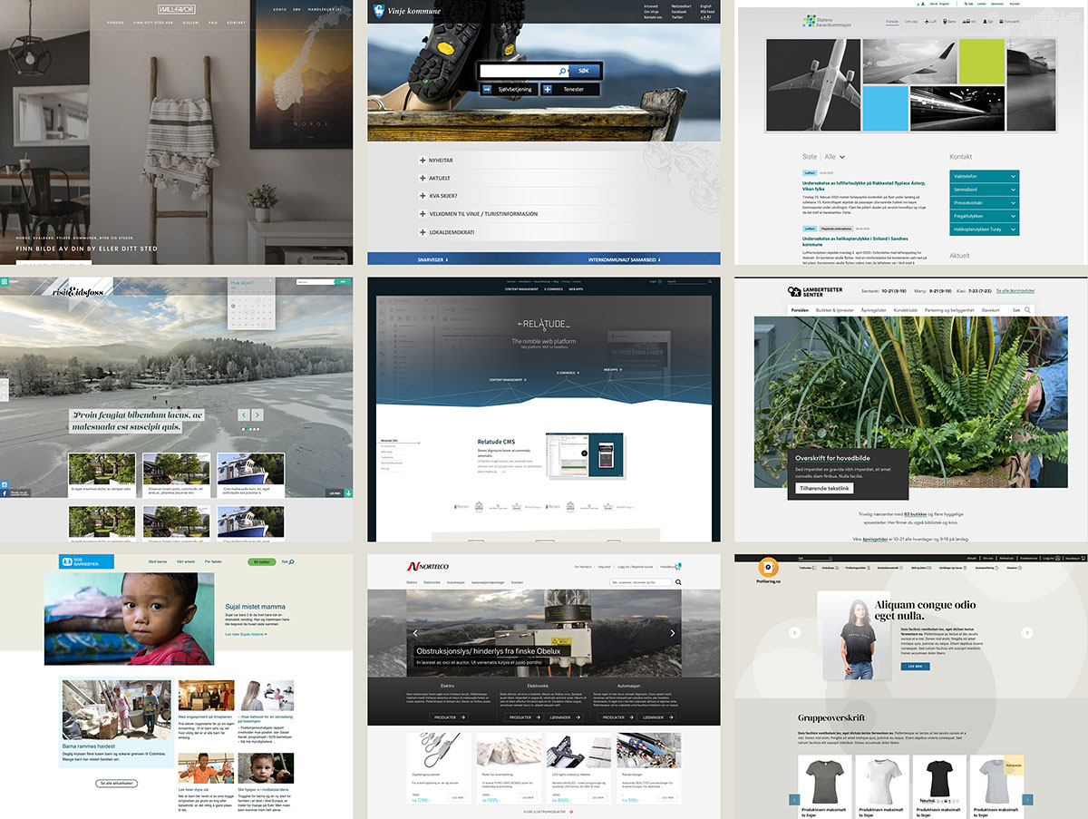 Examples of web design created by Solve Stjernvik Designreaktor