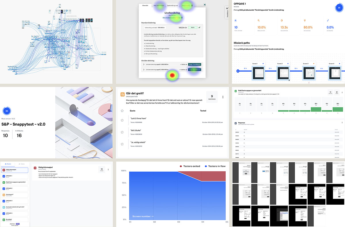 Screenshots of a digital prototype created by Solve Stjernvik Designreaktor