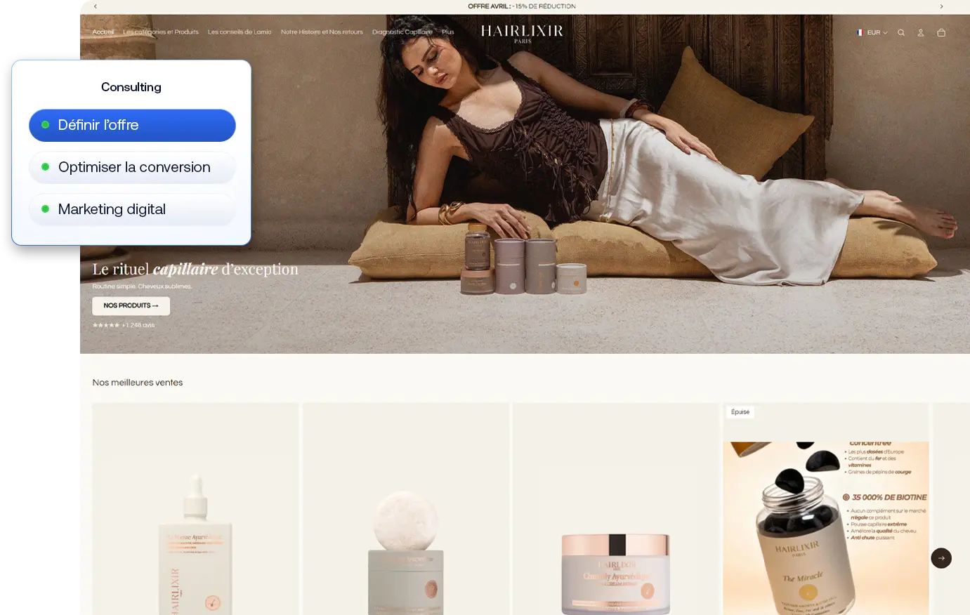 Accompagnement e-commerce — optimisation parcours d'achat, CRO, conversion et marketing digital
