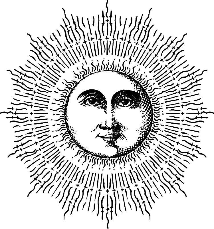 A sun graphic