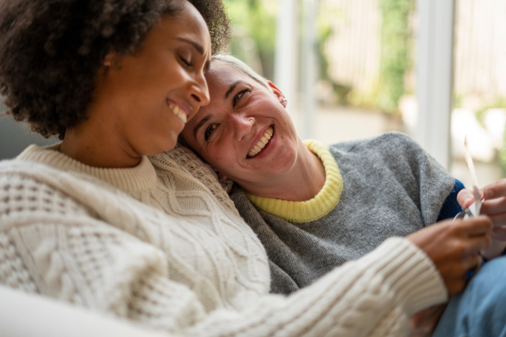 Mother and daughter hugging sock image