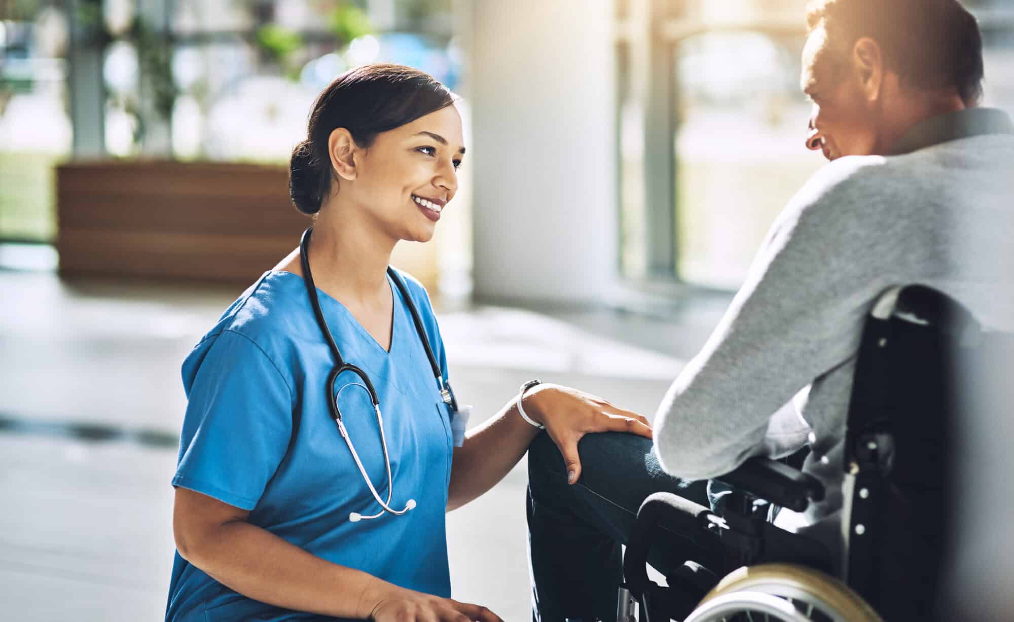 medical professional talking to patient