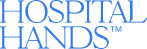 Hospital Hands logo text in blue.