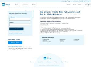 Login page with fields for email and password, Remember me checkbox, and sign-in button on a financial services site.