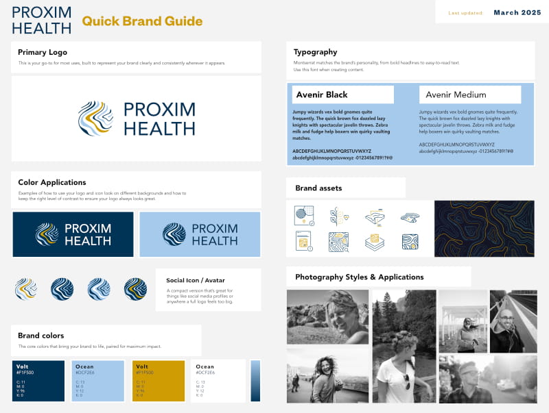 Quick brand guide for Proxim Health