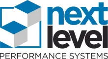 Next Level Performance Systems logo with blue and gray geometric cube shape.