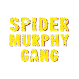 Gelber Schriftzug 'SPIDER MURPHY GANG' auf schwarzem Hintergrund