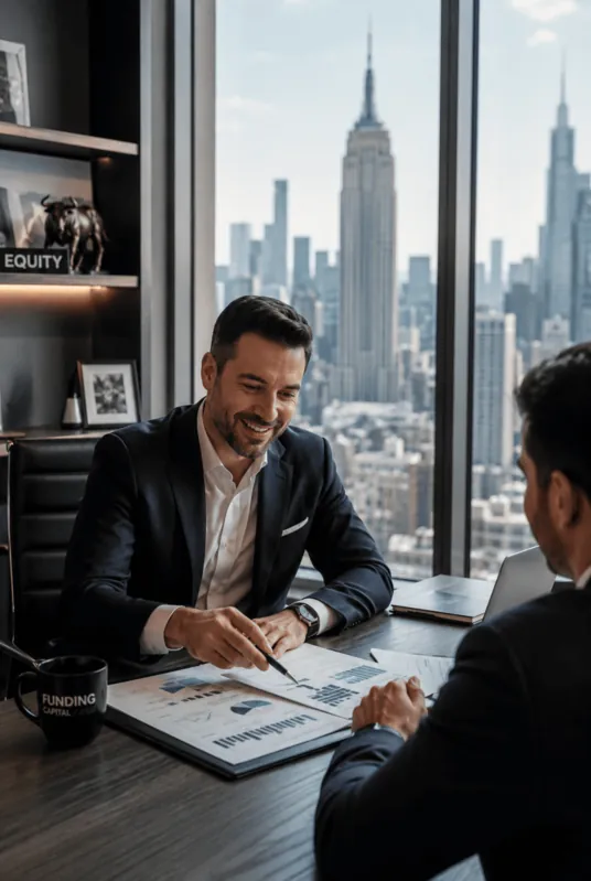 Business owner reviewing documents with an advisor