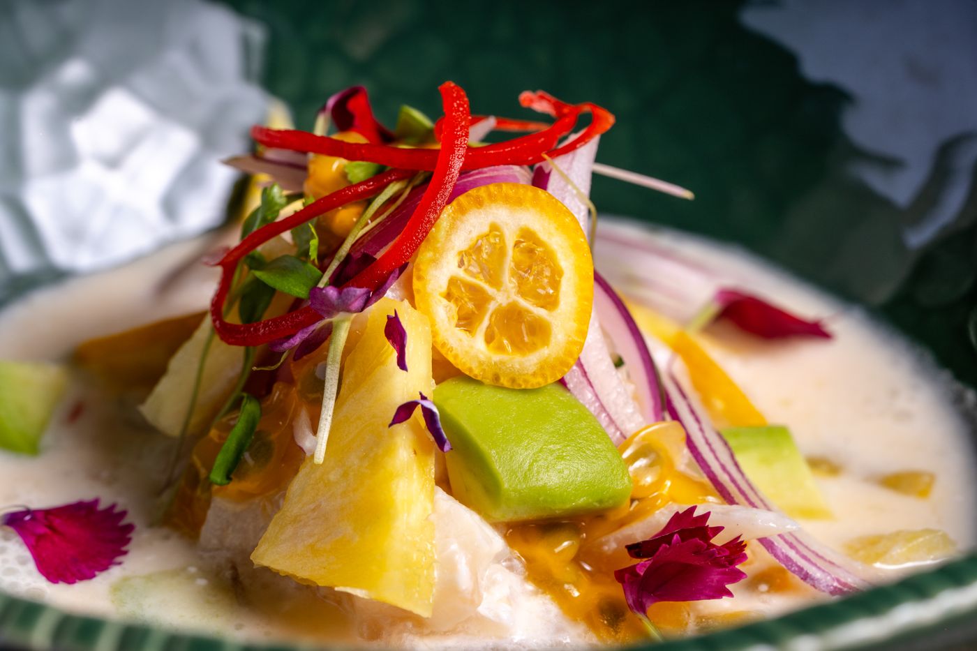 Bright citrus ceviche with peppers and herbs