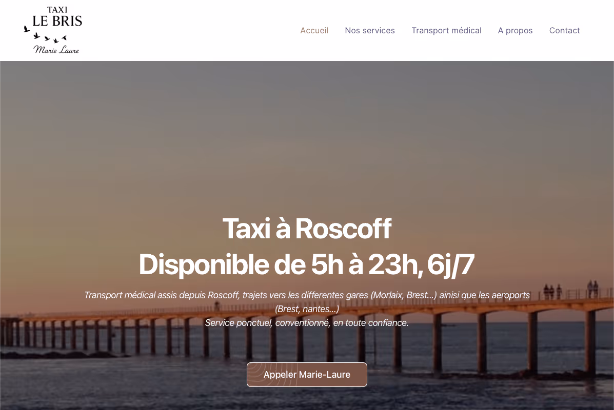 Site web Taxi Le Bris — Transport médical et trajets à Roscoff, Finistère