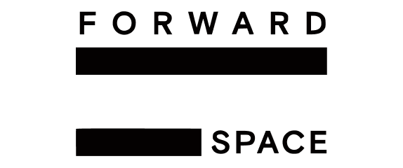 Black and white text design reading "FORWARD" above a horizontal line with "SPACE" below