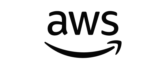 AWS logo with text and arrow-styled smile icon