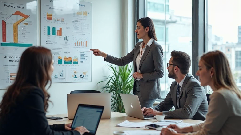 Professional team analyzing local ppc performance metrics in a modern office setting