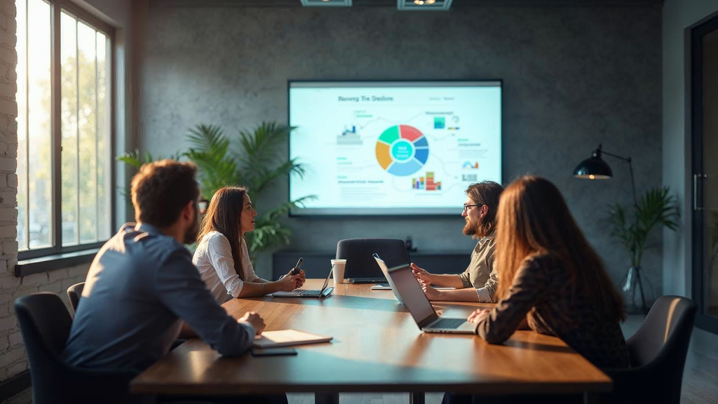 Marketing analytics dashboard showing key takeaways performance metrics and insights