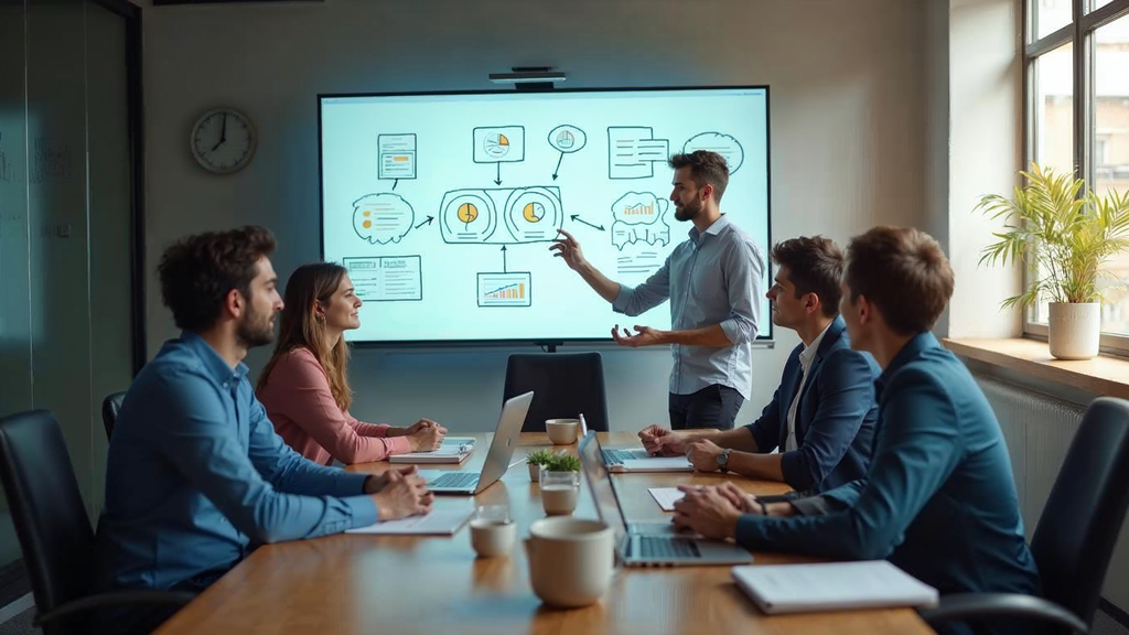 Marketing analytics dashboard showing key takeaways performance metrics and insights