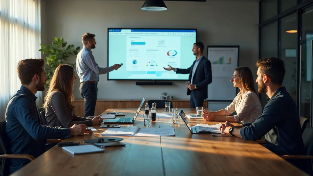 Marketing analytics dashboard showing key takeaways performance metrics and insights