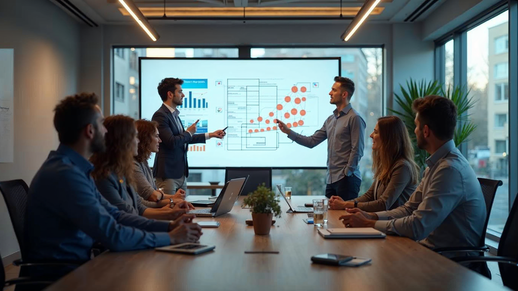 Marketing analytics dashboard showing key takeaways performance metrics and insights