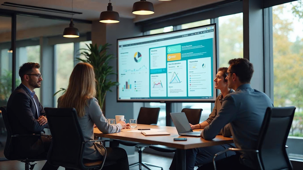 Marketing analytics dashboard showing key takeaways performance metrics and insights