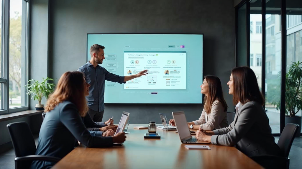 Marketing analytics dashboard showing key takeaways performance metrics and insights