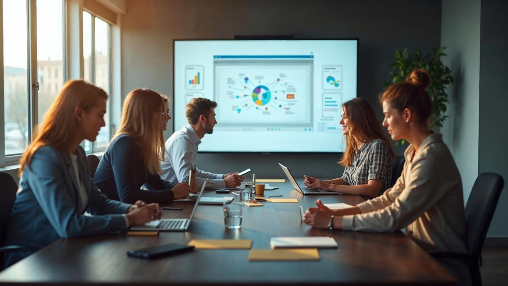 Marketing analytics dashboard showing key takeaways performance metrics and insights