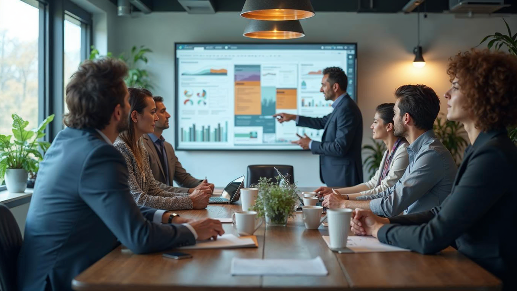 Marketing analytics dashboard showing key takeaways performance metrics and insights