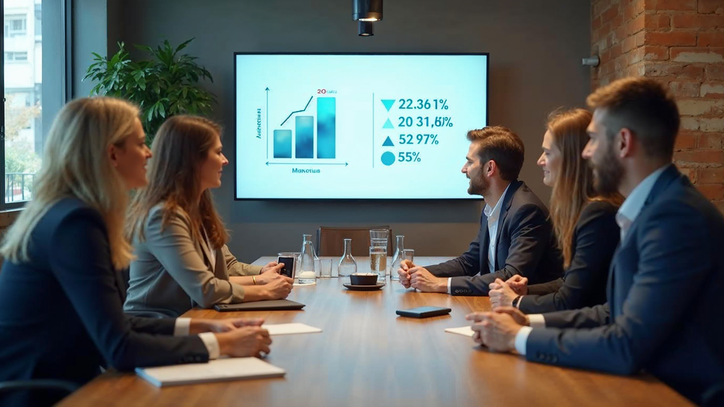 Marketing analytics dashboard showing key takeaways performance metrics and insights