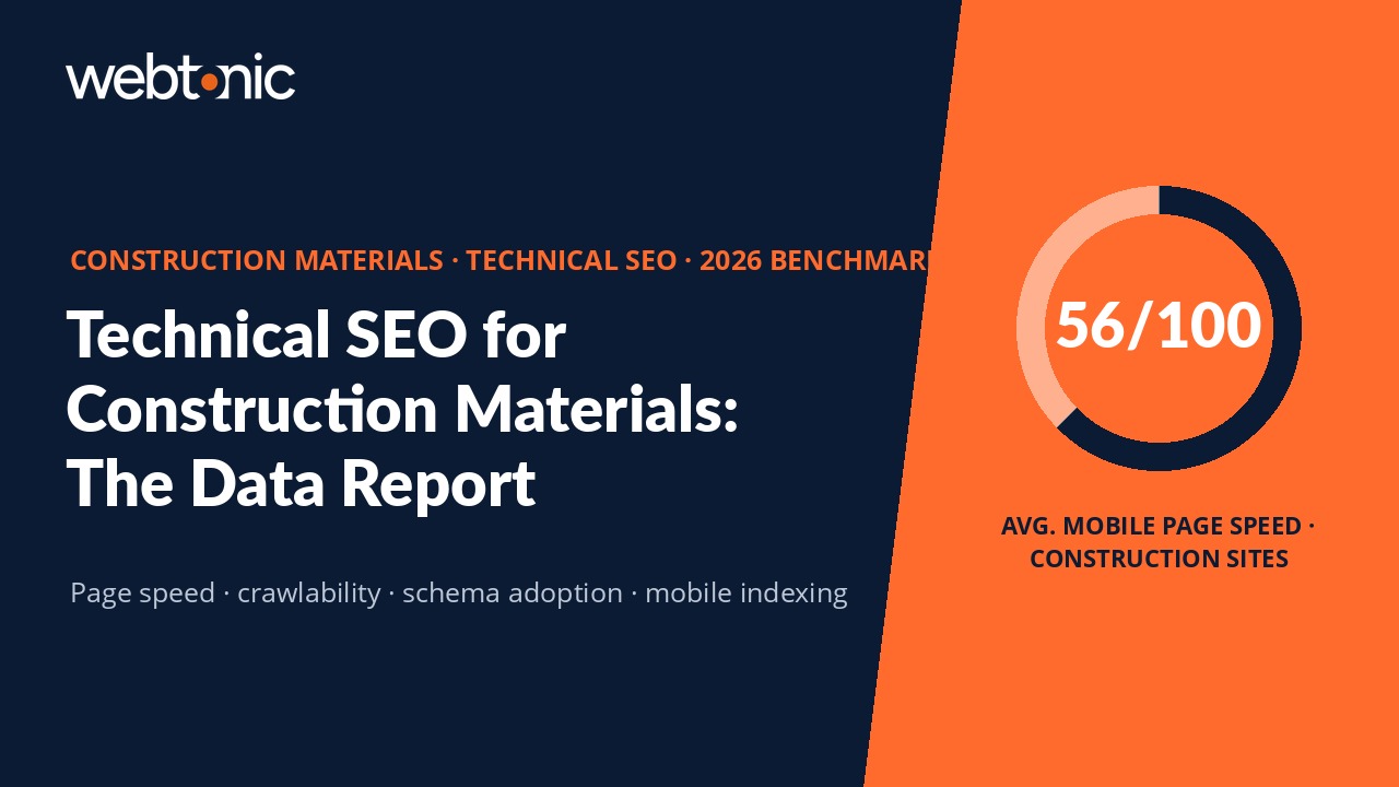 Construction Materials Technical SEO Statistics 2026 — benchmarks for page speed, Core Web Vitals, and schema adoption