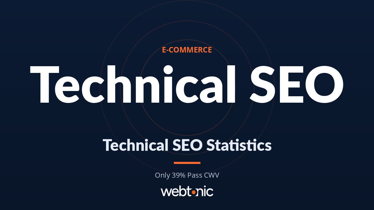 E-Commerce Technical SEO Statistics 2026 infographic showing Core Web Vitals and site speed benchmarks