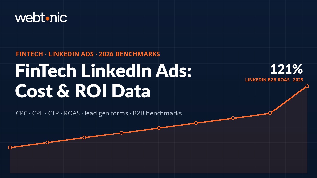 Thumbnail for FinTech LinkedIn Ads Statistics: 70+ Benchmarks & Cost Data (2026)