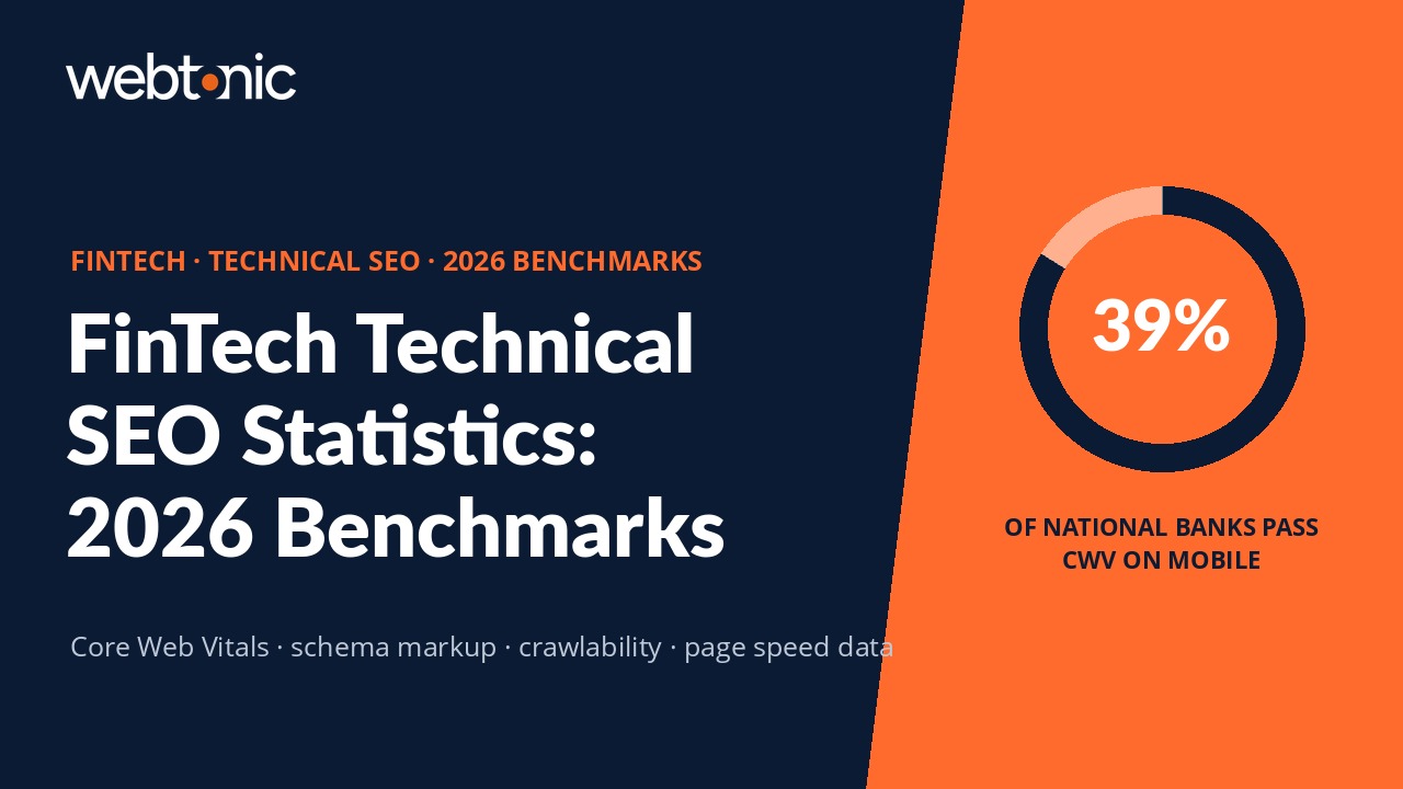 FinTech technical SEO benchmarks 2026 — Core Web Vitals pass rates, schema adoption, and crawlability data