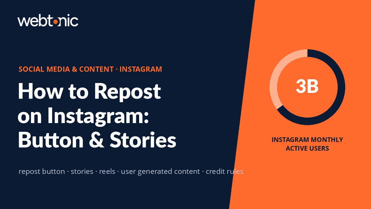 How to Repost on Instagram: The Repost Button, Stories and UGC — Web Tonic blog thumbnail