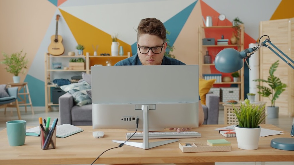Desktop computer workstation in an office, the device where desktop search advertising reaches most buyers