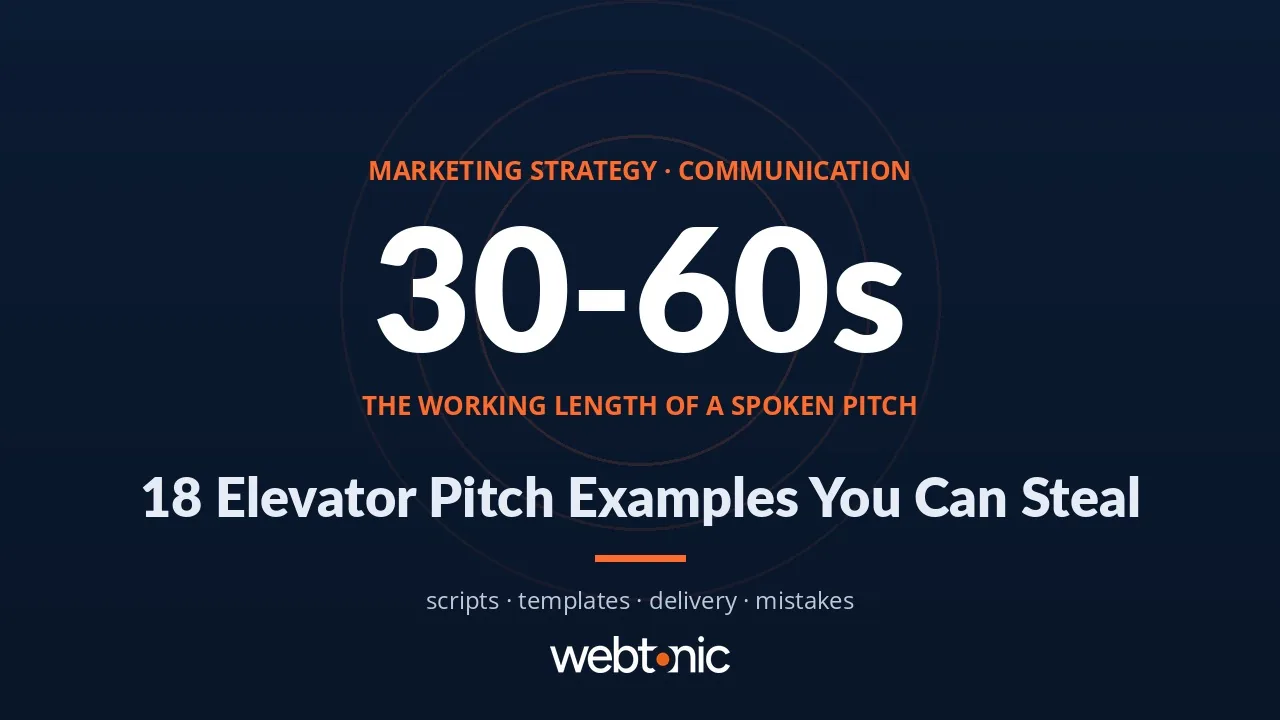 Elevator Pitch Examples: 18 Scripts You Can Steal — Web Tonic blog thumbnail