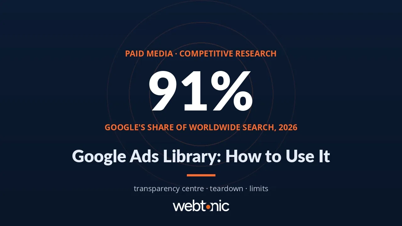 Google Ads Library: How to Use the Ads Transparency Center — Web Tonic blog thumbnail