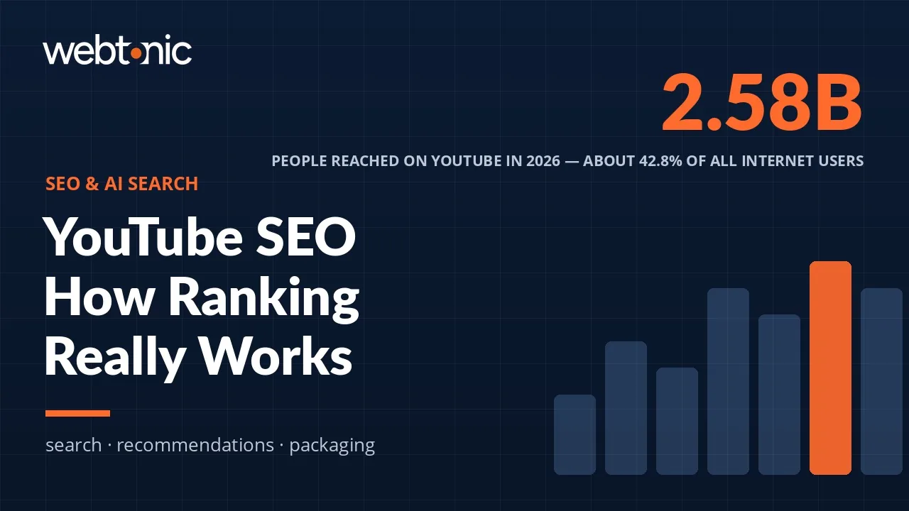 YouTube SEO: How Ranking Actually Works in 2026 — Web Tonic blog thumbnail